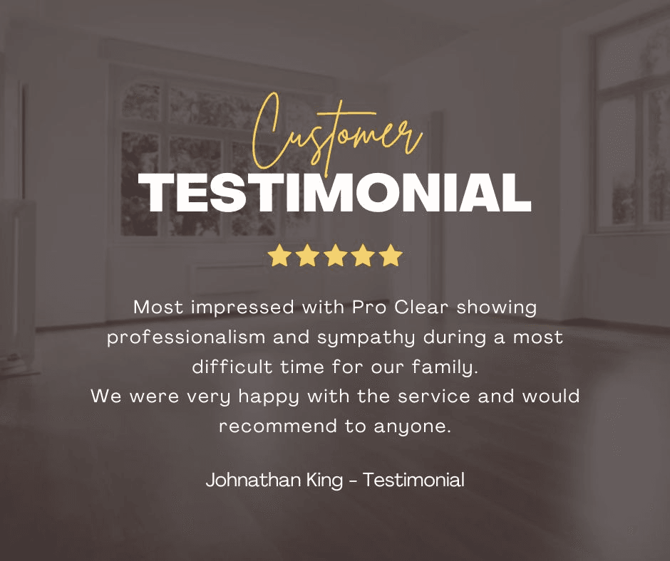 Customer testimonial — Johnathan King, 5-star review of Pro Clear Solutions